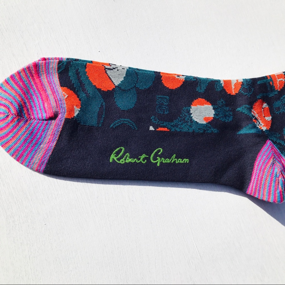 Robert Graham Navy Blue Dress socks - One Size - Picture 5 of 8